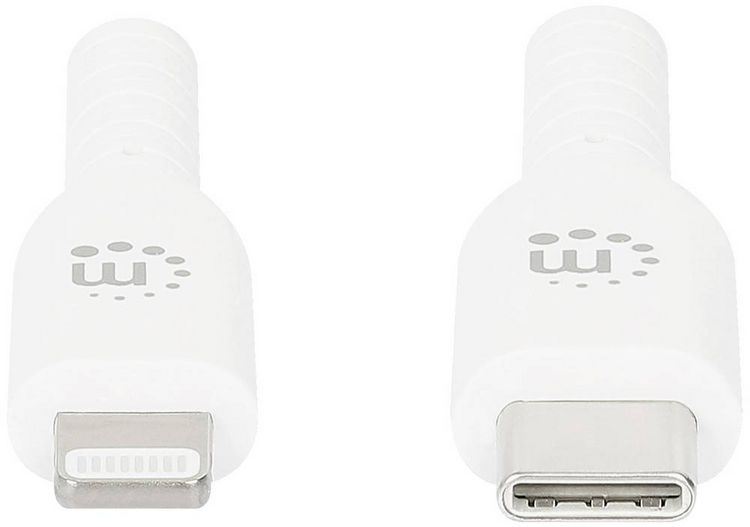 Produktbild: Manhattan USB-Kabel USB-C&reg; Stecker, Apple Lightning Stecker 0.50m Wei&szlig; 394505