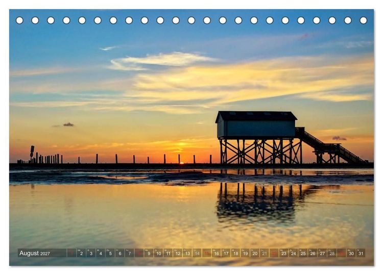 Produktbild: Nordfriesland dunkelbunt &ndash; zwischen T&ouml;nning und Sankt Peter-Ording (Tischkalender 2027 DIN A5 quer), CALVENDO Monatskalender