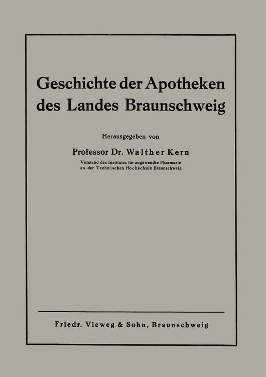 Produktbild: Geschichte der Apotheken des Landes Braunschweig