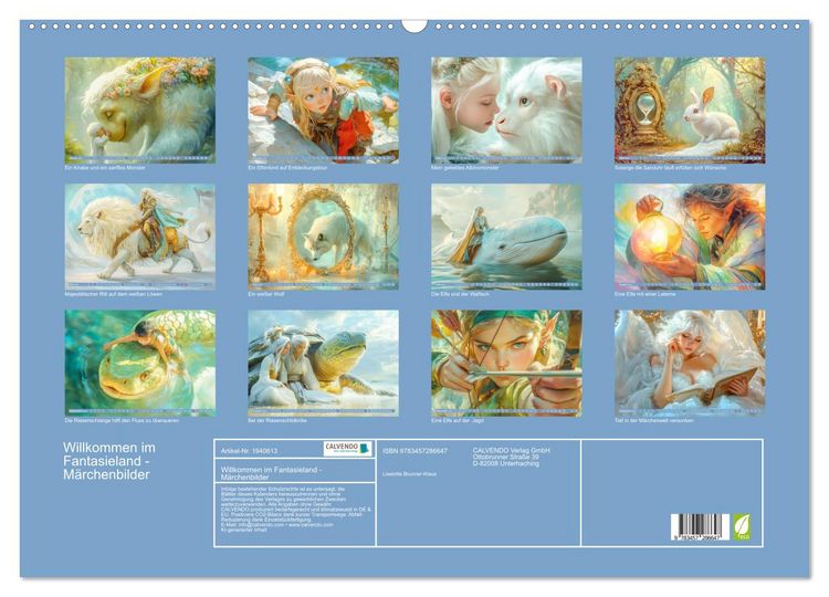 Produktbild: Willkommen im Fantasieland - M&auml;rchenbilder (Wandkalender 2026 DIN A2 quer), CALVENDO Monatskalender