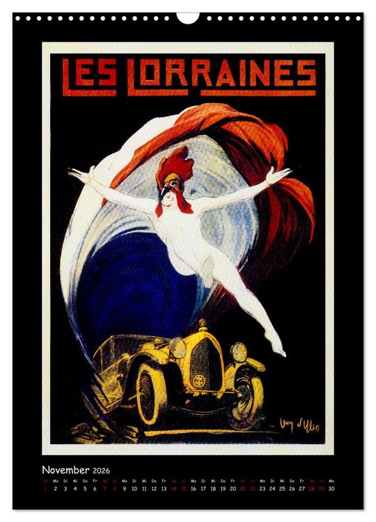 Produktbild: Historische Automobilplakate (Wandkalender 2026 DIN A3 hoch), CALVENDO Monatskalender