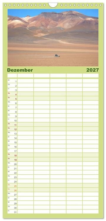 Produktbild: Familienplaner 2027 - Bolivien - Die geheime Perle S&uuml;damerikas mit 5 Spalten (Wandkalender, 21 x 45 cm) CALVENDO