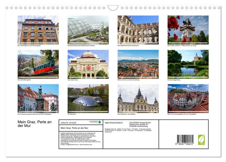 Produktbild: Mein Graz. Perle an der Mur (Wandkalender 2026 DIN A3 quer), CALVENDO Monatskalender