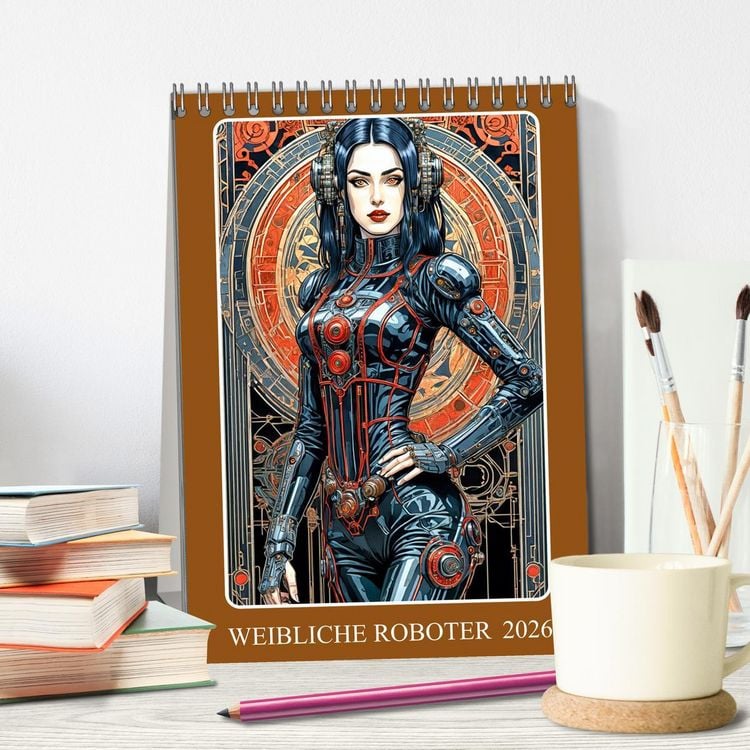 Produktbild: Weibliche Roboter (Tischkalender 2026 DIN A5 hoch), CALVENDO Monatskalender