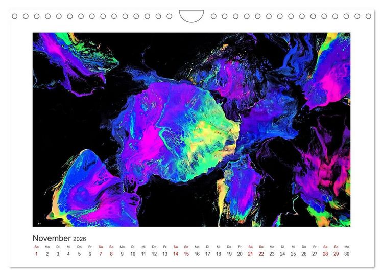 Produktbild: Dein abstraktes Jahr mit der Farbe Purpur (Wandkalender 2026 DIN A4 quer), CALVENDO Monatskalender