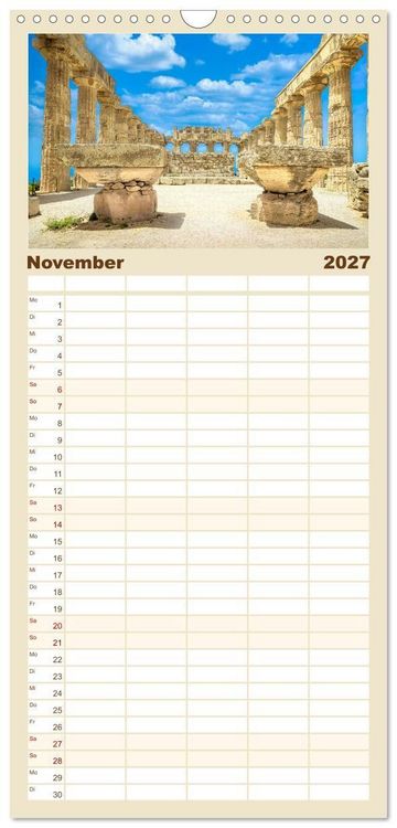 Produktbild: Familienplaner 2027 - Magna Graecia - Griechische antike St&auml;tten in S&uuml;ditalien mit 5 Spalten (Wandkalender, 21 x 45 cm) CALVENDO