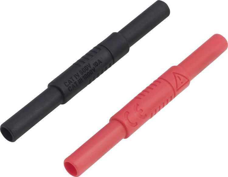 Produktbild: VOLTCRAFT MSL-504 Messleitungsverbinder Buchse 4mm Buchse 4mm Schwarz, Rot 1St.
