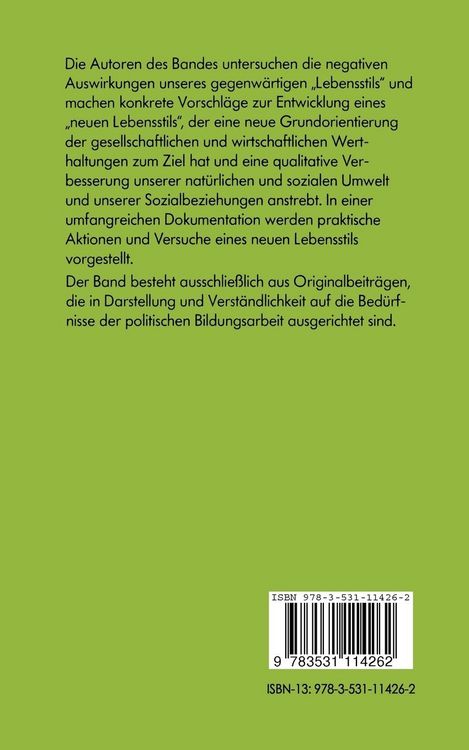Produktbild: Neuer Lebensstil &mdash; verzichten oder ver&auml;ndern?