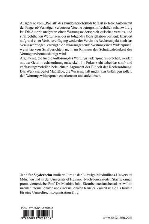 Produktbild: Schutzw&uuml;rdigkeit eingezogenen Verm&ouml;gens