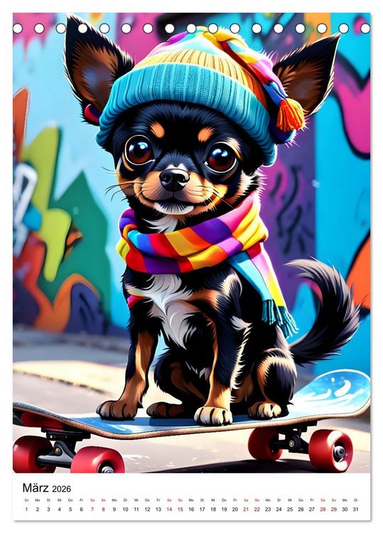 Produktbild: Chihuahua Outdoor Abenteuer (Tischkalender 2026 DIN A5 hoch), CALVENDO Monatskalender