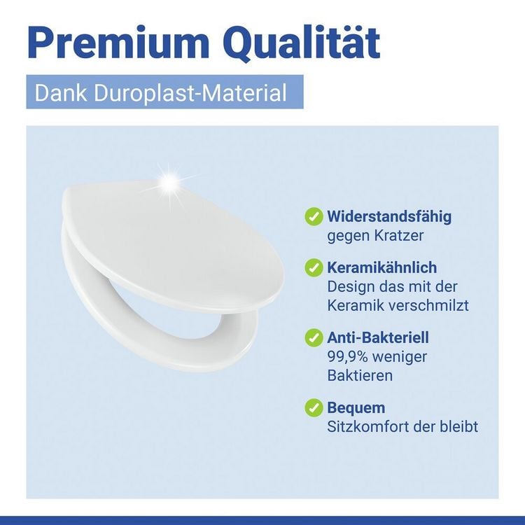 Produktbild: WC Sitz Mod. Vorno Neo Wei&szlig;, Toilettendeckel mit Absenkautomatik