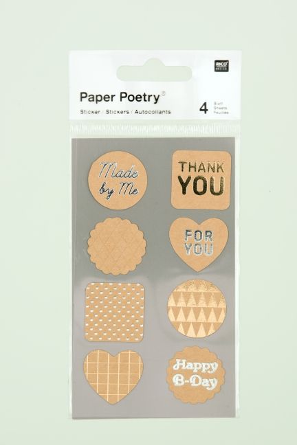 Produktbild: Kraftpapiersticker Labels Metallic