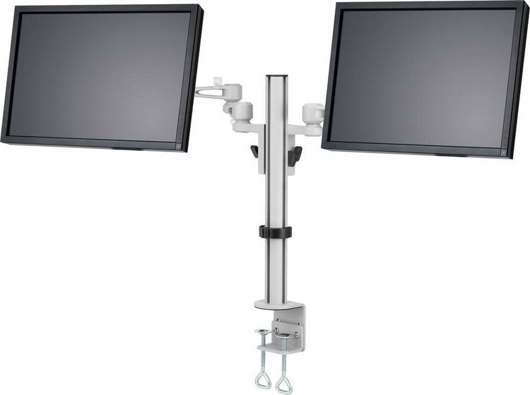 Produktbild: SpeaKa Professional Monitor-Tischhalterung SP-5986112 2 Display(s) 33,0cm (13\") - 68,6cm (27\") Grau H&ouml;henverstellbar, Neigbar