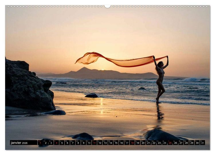 Produktbild: Ibiza et Lanzarote - Les paysages et le nu (Calendrier mural 2026 DIN A2 vertical) calendrier de bureau