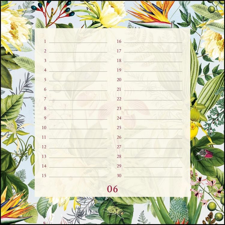 Produktbild: Immerw&auml;hrender Geburtstagskalender floral &ndash; Archive by Portico Designs &ndash; Quadrat-Format 24 x 24 cm