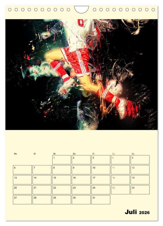 Produktbild: Fu&szlig;ball - Feuer (Wandkalender 2026 DIN A4 hoch), CALVENDO Monatskalender