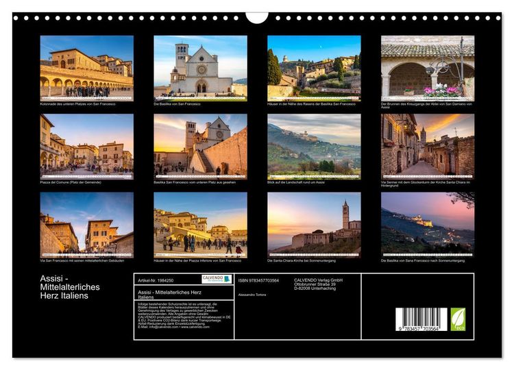 Produktbild: Assisi - Mittelalterliches Herz Italiens (Wandkalender 2026 DIN A3 quer), CALVENDO Monatskalender