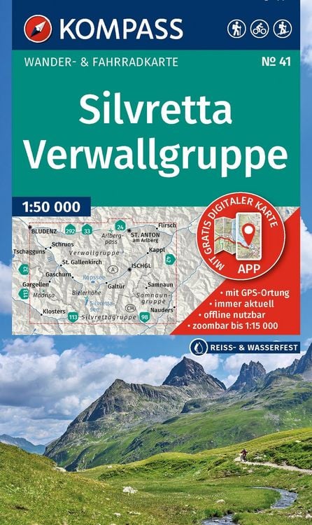 Produktbild: KOMPASS Wanderkarte 41 Silvretta, Verwallgruppe 1:50.000