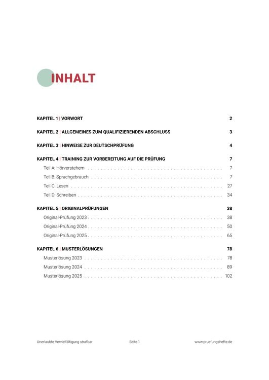 Produktbild: Pr&uuml;fungsheft & Training - 2026 Deutsch Qualifizierender Abschluss / Quali &ndash; Bayern &ndash; Original-Pr&uuml;fungen und L&ouml;sungen