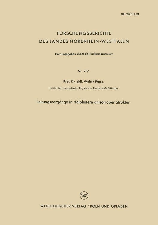 Produktbild: Leitungsvorg&auml;nge in Halbleitern anisotroper Struktur