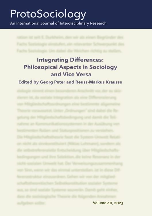 Produktbild: Integrating Differences: Philosopical Aspects in Sociology and Vice Versa