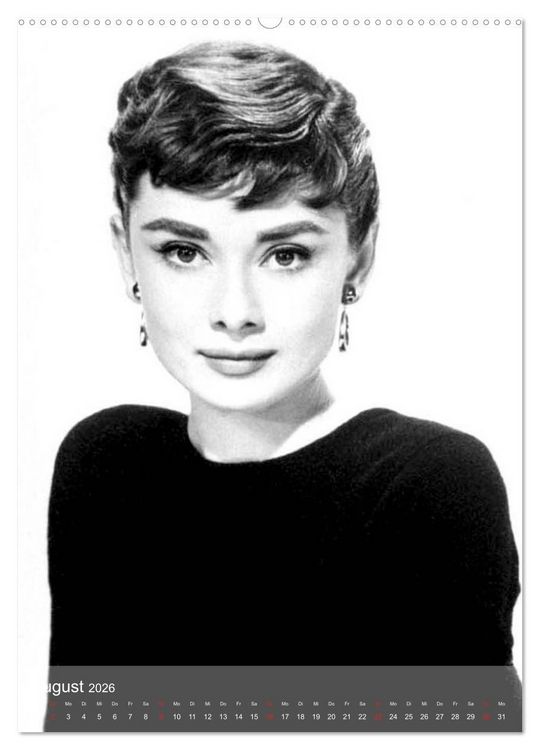Produktbild: Hollywood-Diva - Audrey Hepburn (Wandkalender 2026 DIN A2 hoch), CALVENDO Monatskalender