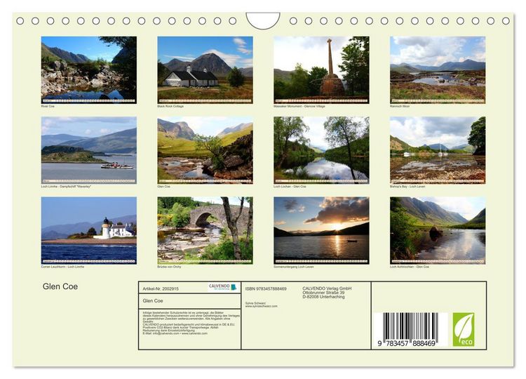 Produktbild: Glen Coe (Wandkalender 2026 DIN A4 quer), CALVENDO Monatskalender