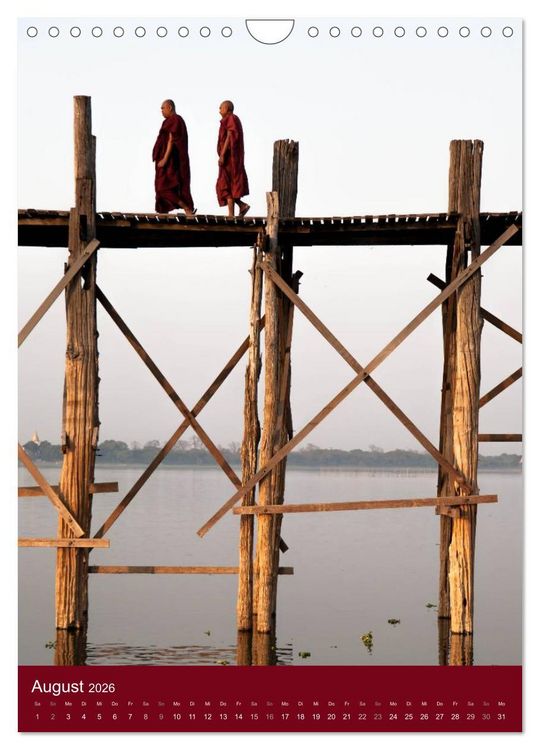 Produktbild: MYANMAR SPIRITUELL 2026 (Wandkalender 2026 DIN A4 hoch), CALVENDO Monatskalender