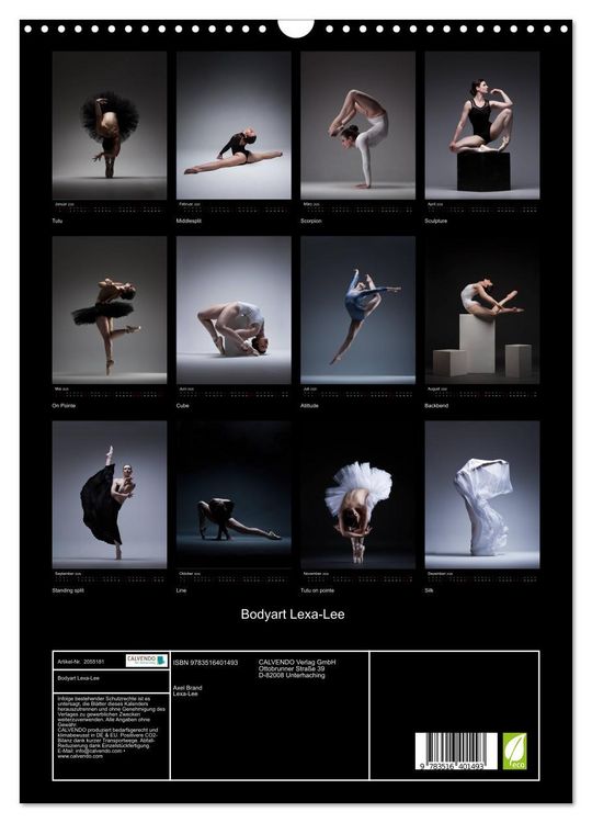 Produktbild: Bodyart Lexa-Lee (Wandkalender 2026 DIN A3 hoch), CALVENDO Monatskalender
