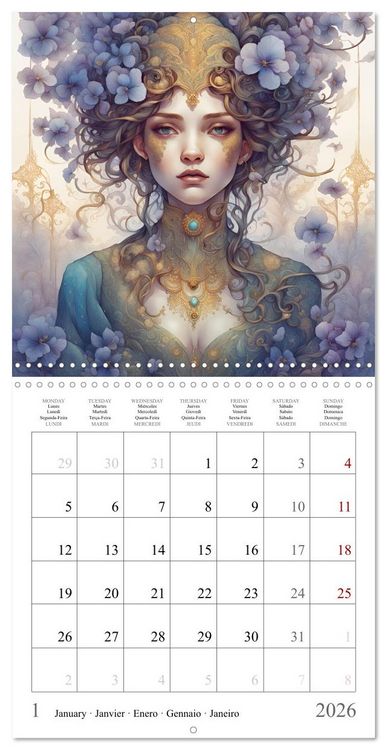 Produktbild: Beaut&eacute;s florales (Calendrier mural carr&eacute; 2026 30x30 cm) Calendrier double avec une page pour vos prises de notes