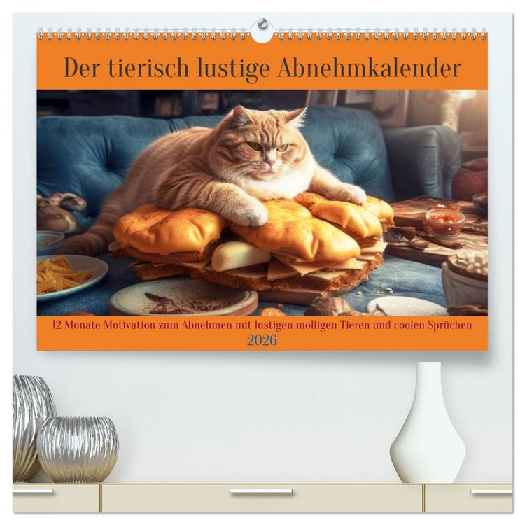 Produktbild: Der tierisch lustige Abnehmkalender (hochwertiger Premium Wandkalender 2026 DIN A2 quer), Kunstdruck in Hochglanz