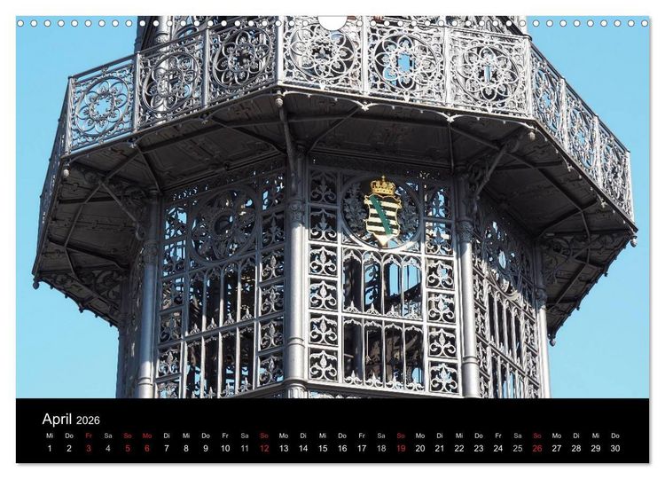 Produktbild: Der Gusseiserne Turm zu L&ouml;bau (Wandkalender 2026 DIN A3 quer), CALVENDO Monatskalender