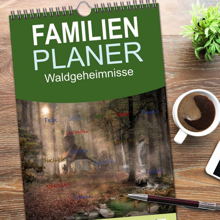 Produktbild: Familienplaner 2026 - Waldgeheimnisse mit 5 Spalten (Wandkalender, 21 x 45 cm) CALVENDO