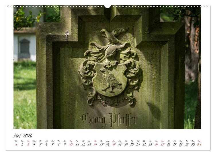 Produktbild: Alter Friedhof Freiburg (hochwertiger Premium Wandkalender 2026 DIN A2 quer), Kunstdruck in Hochglanz