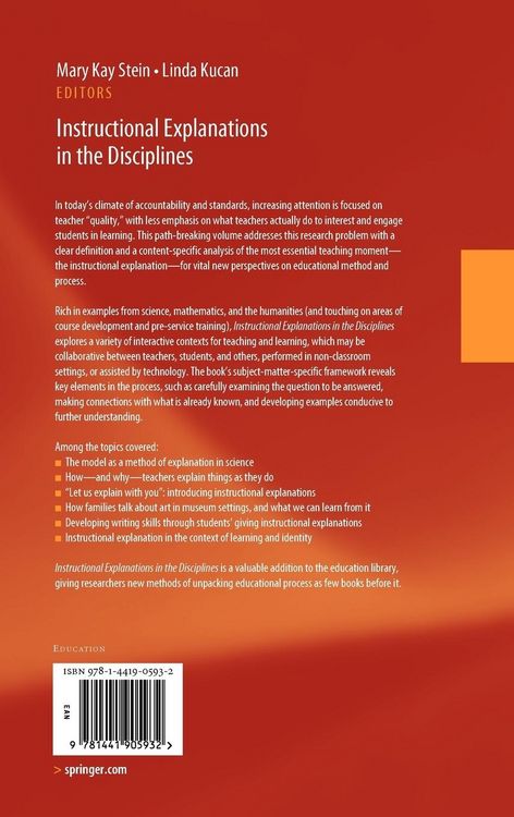 Produktbild: Instructional Explanations in the Disciplines