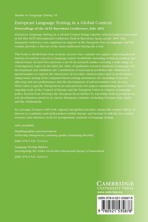 Produktbild: European Language Testing in a Global Context