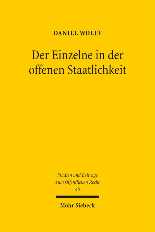 Produktbild: Der Einzelne in der offenen Staatlichkeit