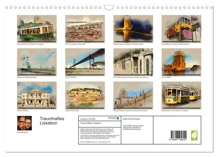 Produktbild: Traumhaftes Lissabon (Wandkalender 2026 DIN A3 quer), CALVENDO Monatskalender