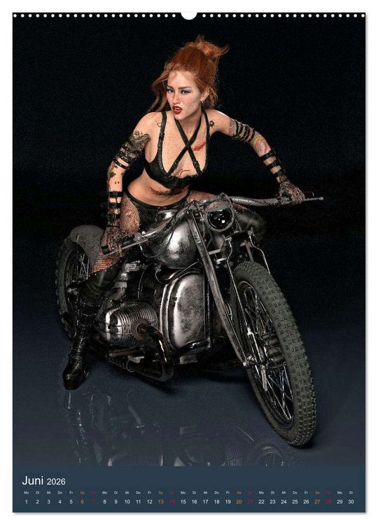 Produktbild: Tattooed Girls and Bikes (Wandkalender 2026 DIN A2 hoch), CALVENDO Monatskalender