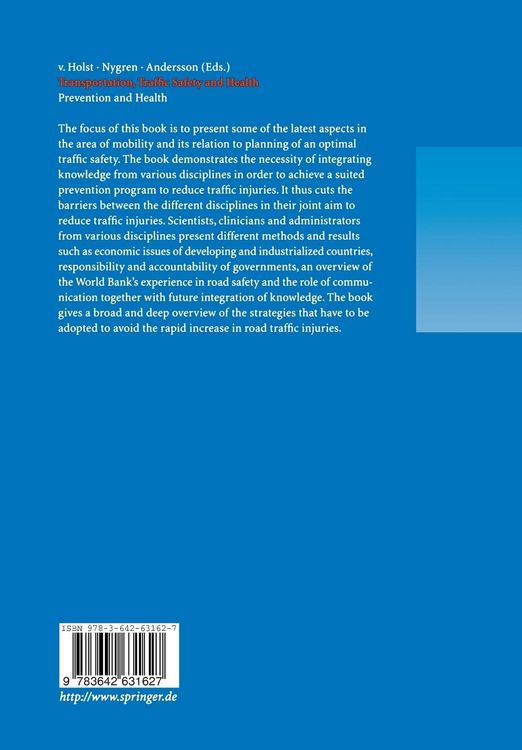 Produktbild: Transportation, Traffic Safety and Health &mdash; Prevention and Health