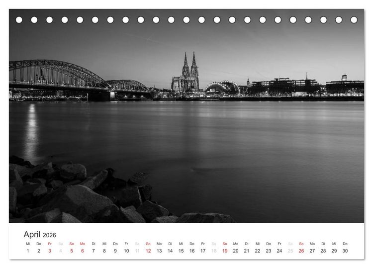 Produktbild: K&ouml;ln - monochrome Ansichten (Tischkalender 2026 DIN A5 quer), CALVENDO Monatskalender
