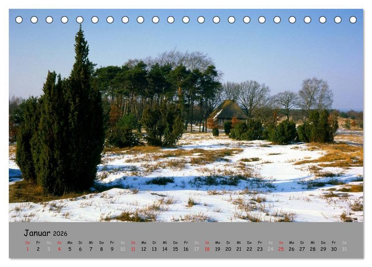 Produktbild: L&uuml;neburger Heide - sch&ouml;n zu jeder Jahreszeit (Tischkalender 2026 DIN A5 quer), CALVENDO Monatskalender