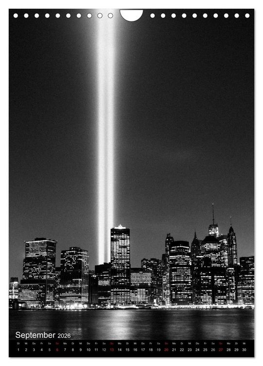 Produktbild: New York City Schwarz auf Wei&szlig; (Wandkalender 2026 DIN A4 hoch), CALVENDO Monatskalender