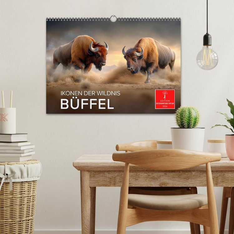 Produktbild: B&uuml;ffel - Ikonen der Wildnis (Wandkalender 2026 DIN A3 quer), CALVENDO Monatskalender