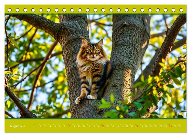 Produktbild: Maine Coon - Intelligent und verspielt (Tischkalender 2026 DIN A5 quer), CALVENDO Monatskalender