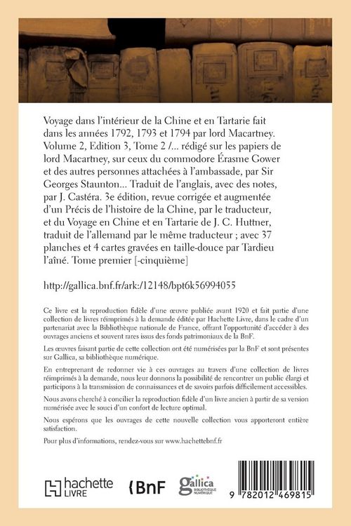 Produktbild: Voyage dans l'int&eacute;rieur de la Chine et en Tartarie fait dans les ann&eacute;es 1792, 1793 et 1794,Tome 2
