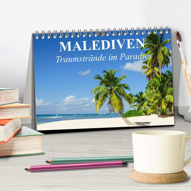 Produktbild: Malediven - Traumstr&auml;nde im Paradies (Tischkalender 2026 DIN A5 quer), CALVENDO Monatskalender