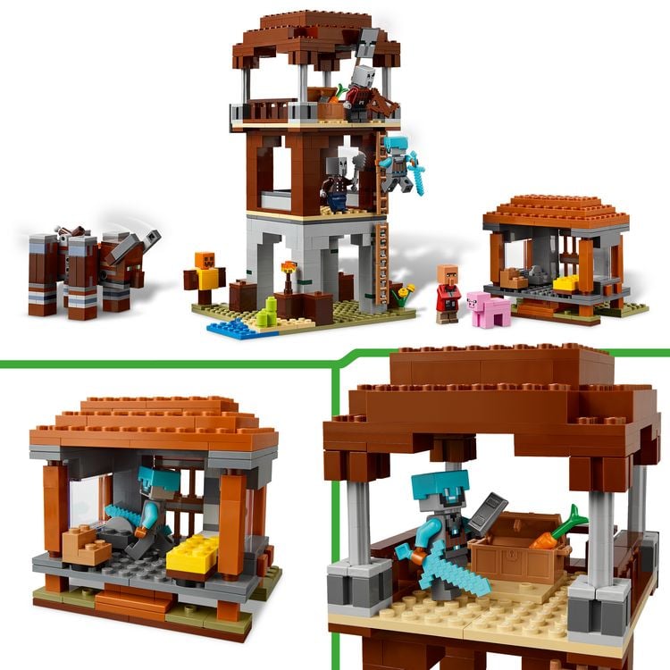 Produktbild: LEGO Minecraft 21278 Ein Verw&uuml;ster am Pl&uuml;nderer-Au&szlig;enposten, Gamer Spiel