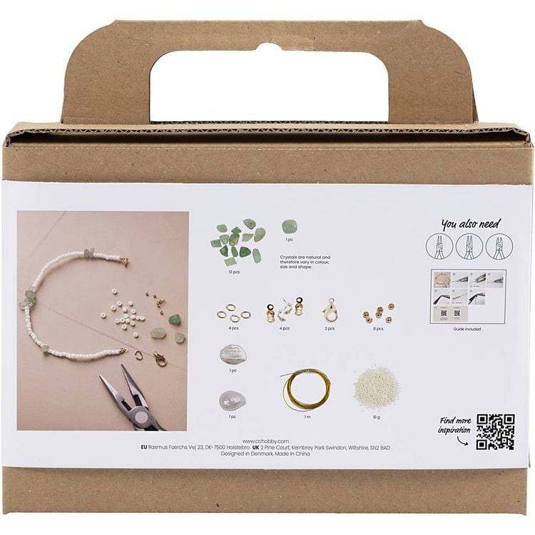 Produktbild: Creativ Company DIY Sets Beads Mini Kreativ Set Schmuck, Halskette und Armband aus Aventurin-Quarz, Kreativ Box