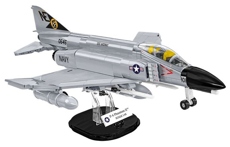 Produktbild: COBI Armed Forces 5897 - F-4 Phantom II USS Midway, &Uuml;berschall-Mehrzweckj&auml;ger, Ma&szlig;stab 1:48, Bausatz, 703 Teile